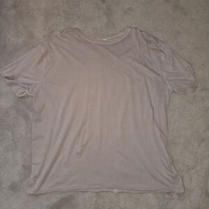 Free People Tan Short Sleeve Oversized Tee